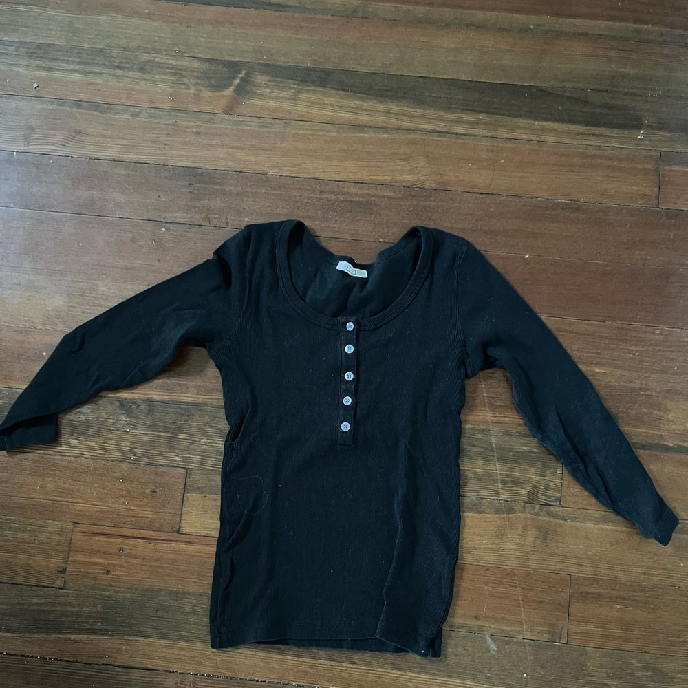 Black ribbed Tee